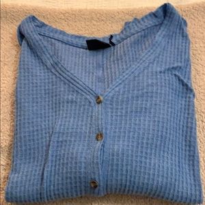 out from under urban outfitters blue waffle shirt